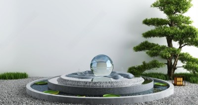 现代喷泉景观3D模型下载